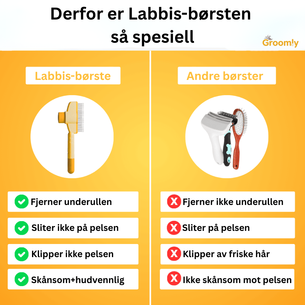 LabbisBørsten - Fjerner løs pels på sekunder